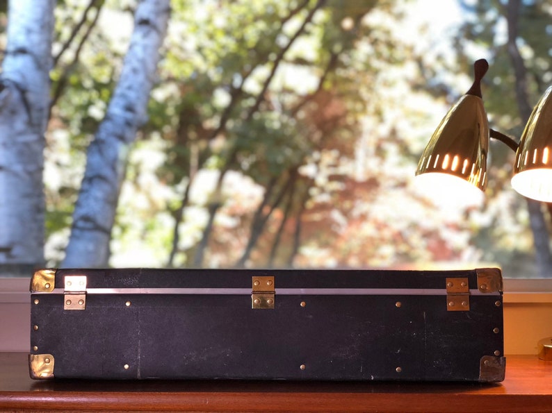 Vintage Suitcase Photography Case Trunk Black /& Gold