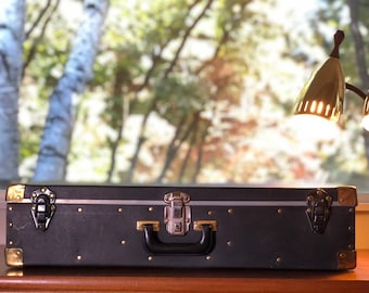 Vintage Suitcase Photography Case Trunk Black & Gold