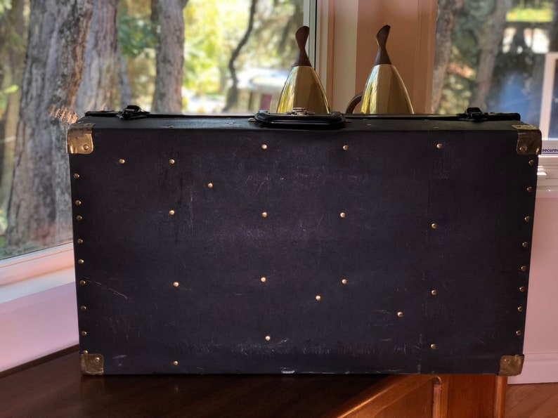 Vintage Suitcase Photography Case Trunk Black /& Gold