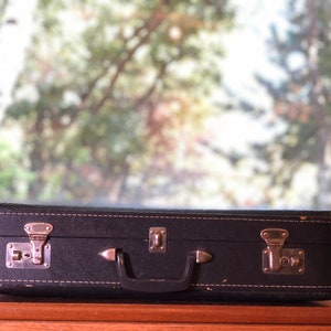 Vintage Suitcase Photography Case Trunk Black /& Gold