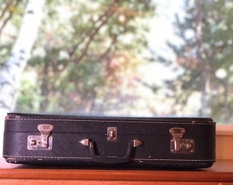 Vintage Koffer Houtskoolgrijs - Antieke Bagage Groot
