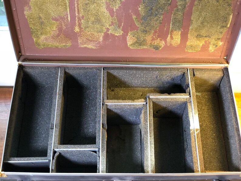 Vintage Suitcase Photography Case Trunk Black /& Gold