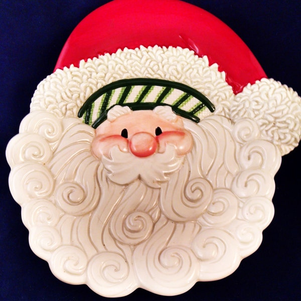 Fitz & Floyd * Santa Cookie Plate* stockings stuffers design