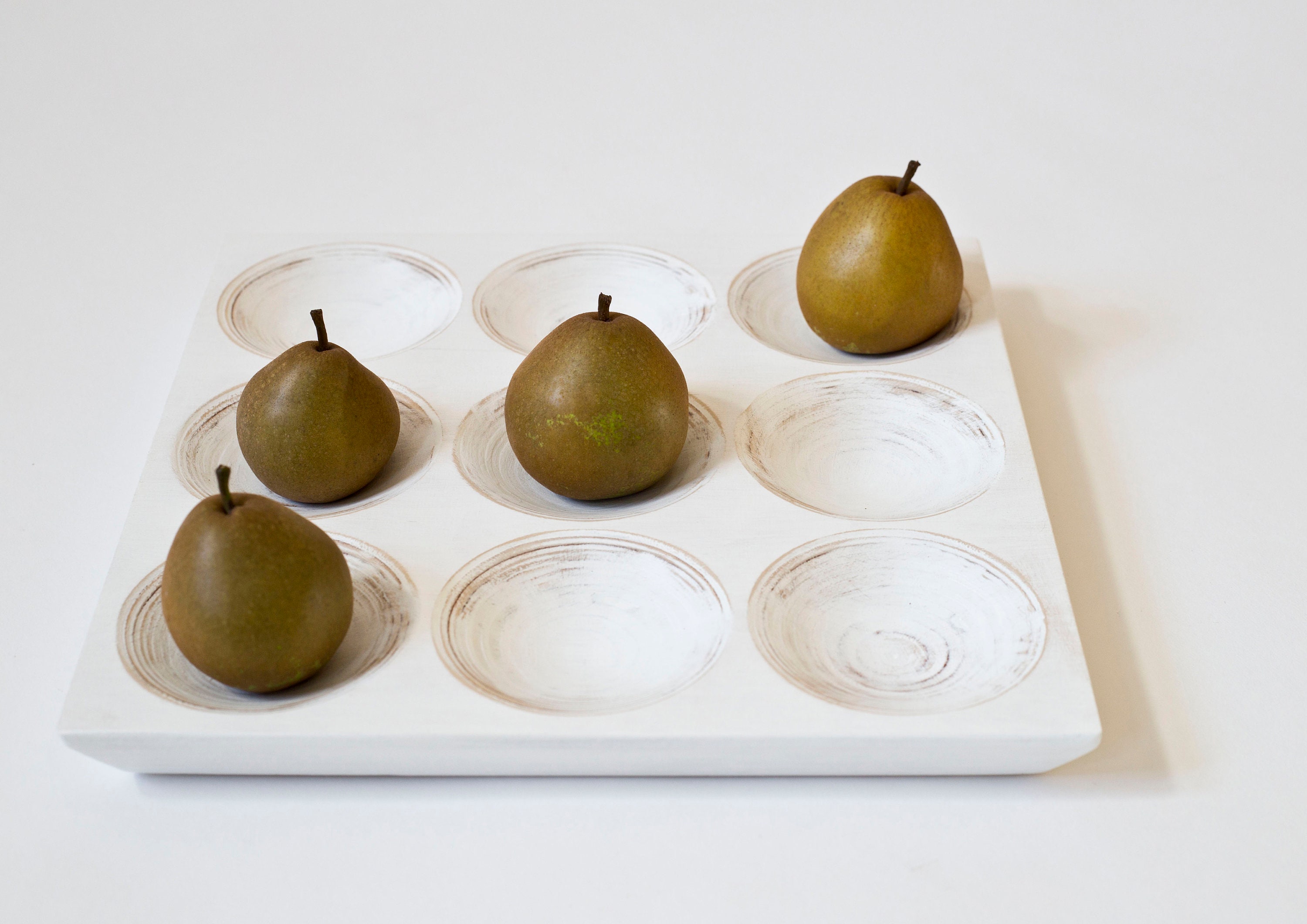 Wood Tray / WHITE Vintage Plate / Board Game Tic Tac Toe Etsy