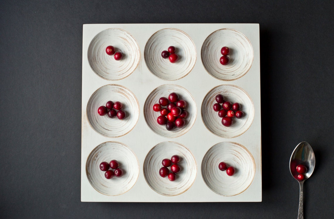 Wood Tray / WHITE Vintage Plate / Board Game Tic Tac Toe Etsy