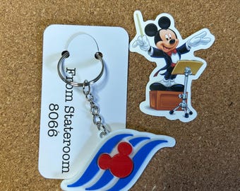 Personalized Disney Cruise Shaker Keychain, Mickey & Friends