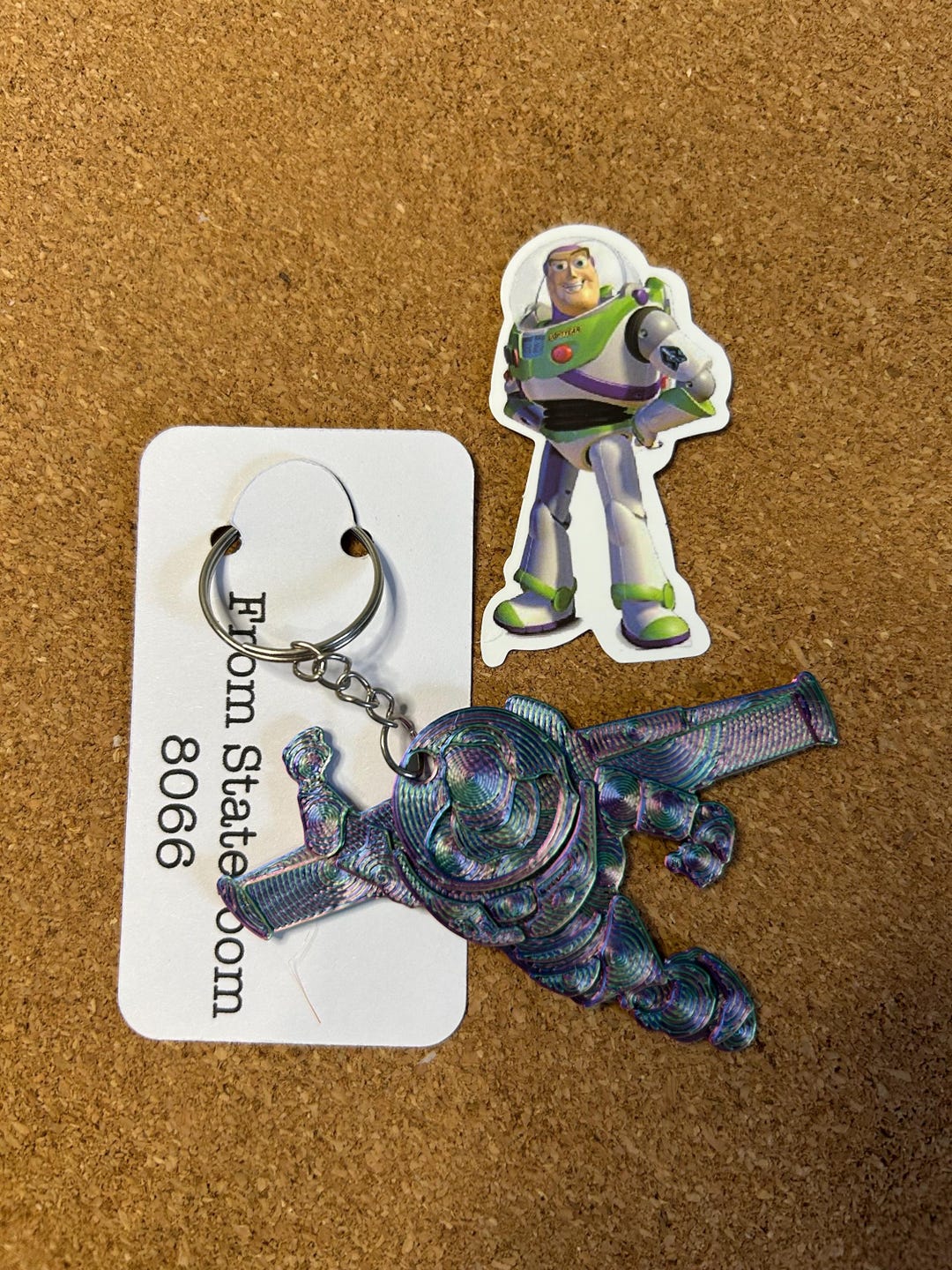 Buzz Key Chain Buzz Lightyear Keychain With Sticker and Personalized Tag - Etsy
