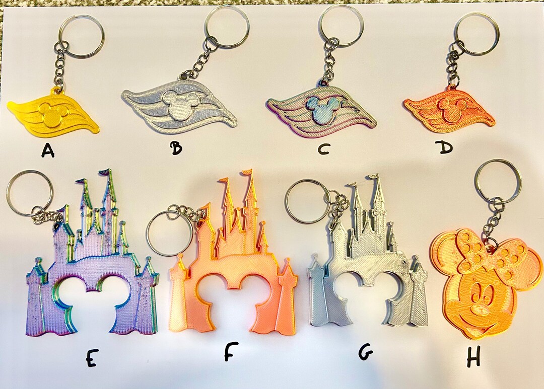 Key Rings Disnee Shapexd 50 Bulk Purchase Handmade Disney Keyrings, With Stickers Individually ...
