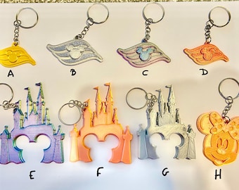 50 個まとめ買いハンドメイドディズニーキーホルダー、ステッカー付き、パーソナライズされたタグ付き個別包装 - ディズニーピクシーダスティング、フィッシュエクステンダー