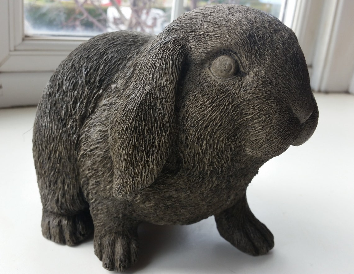 LOP EARED RABBIT Garden Ornament Stone Cast Statue Hand Made Etsy UK