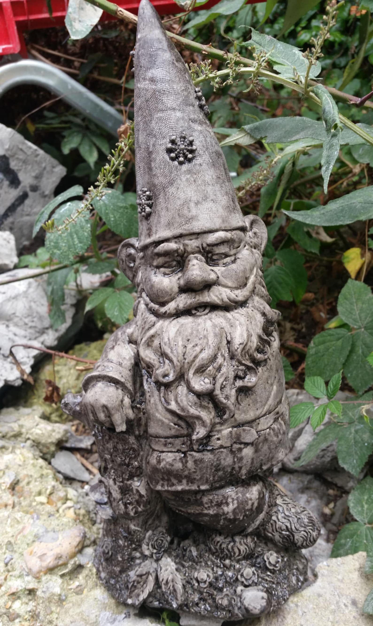 TALL GNOME Garden Ornamnent Cast Stone Hand Made Etsy UK