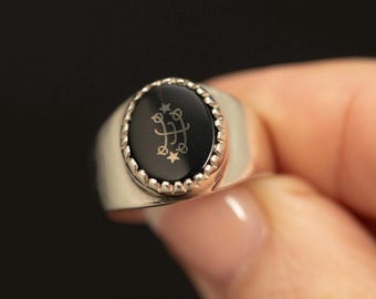 Vintage Sterling Silver Bahá’í Ring · Haykal Symbol Signet