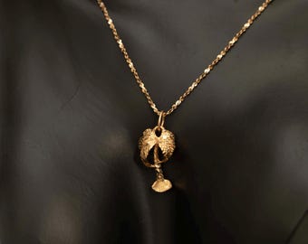 Vintage 10K Gold Palm Tree Charm · Tropical Tree Pendant · Beach Vacation Jewelry