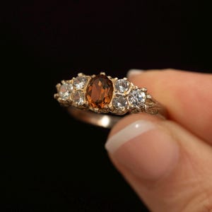 Vintage guldtvättad silverring · Citringlas och klar spinell cocktailring · Storlek 8
