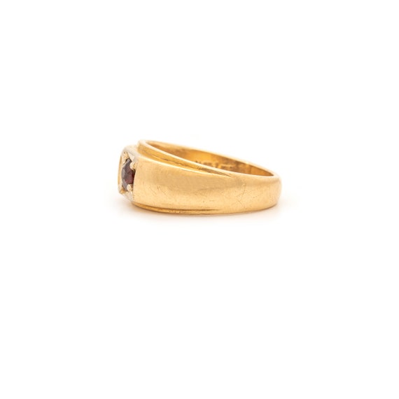 Handmade 10K Gold Rhodolite Garnet Solitaire Ring… - image 4