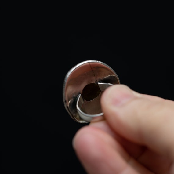 Vintage Silver Labradorite Statement Ring – Size … - image 8