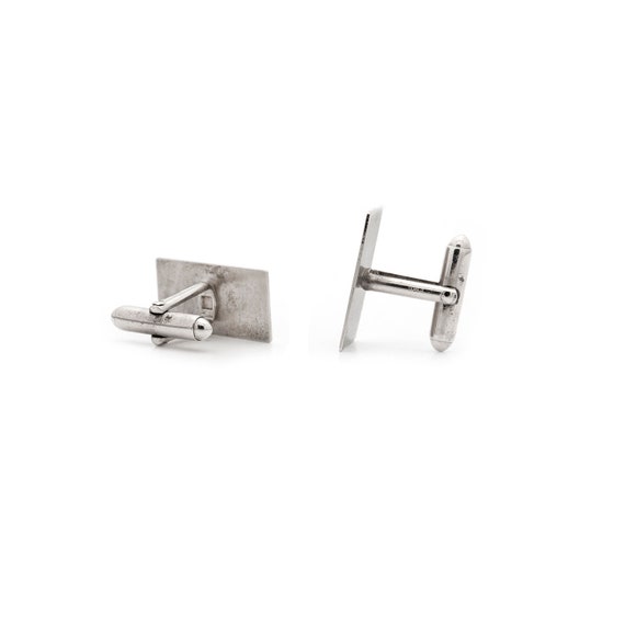Paire De Boutons De Manchette Anciens En Argent 800 - Décor Monogramme, Occasion Bon état