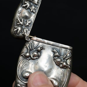 Sterling Silver Victorian Nouveau Match Safe Vesta Case With Floral ...