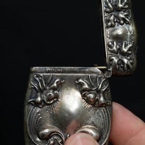 Sterling Silver Victorian Nouveau Match Safe Vesta Case With Floral ...