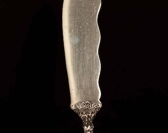 Antique Gorham Sterling Silver Art Nouveau Knife · Chantilly Pattern Variant · 7.75” Ornate Serving Knife