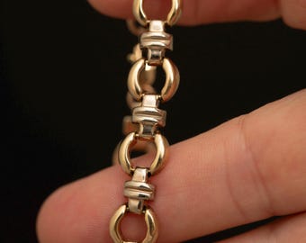 Vintage Two Tone 14K Gold Bracelet · White & Yellow Gold