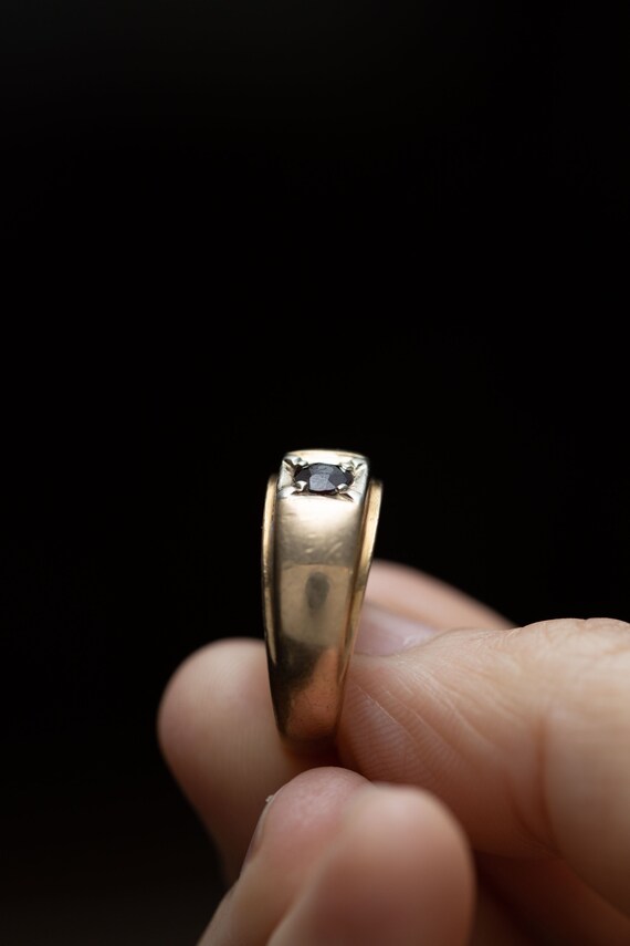 Handmade 10K Gold Rhodolite Garnet Solitaire Ring… - image 5