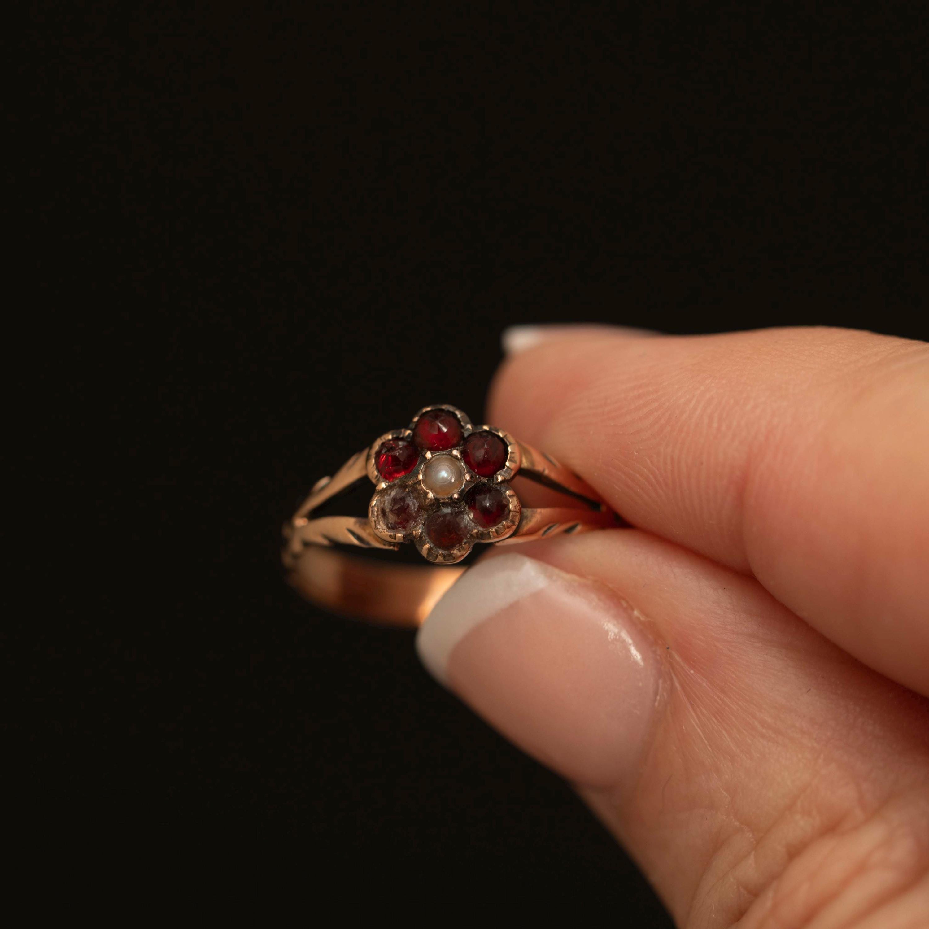 Antique Seed Pearl Ruby Ring - Etsy