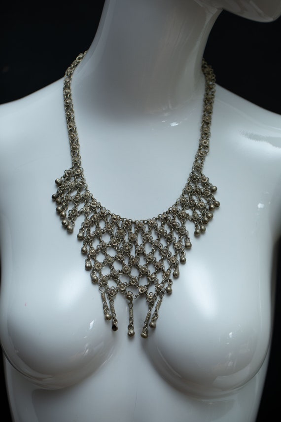 Tribal Tibetan Belly Dancer Bib Necklace with Bell