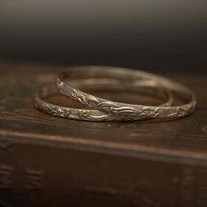 Vintage Mexican Sterling Silver Bangle · Floral Scroll Bracelet · Sold Individually or Pair