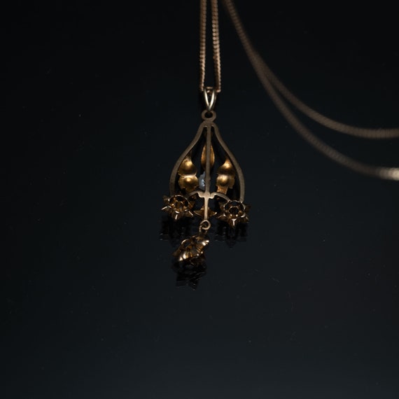 Handmade 10K Gold Victorian Era Lavalier Pendant … - image 5