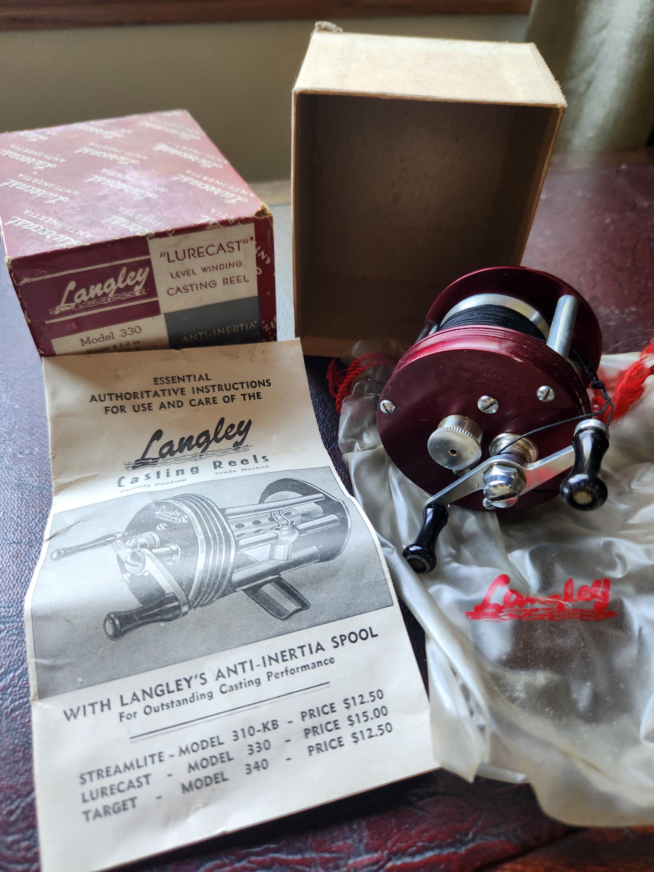 Langley Lurecast Model 330 Fishing Reel With Original Box, Pouch