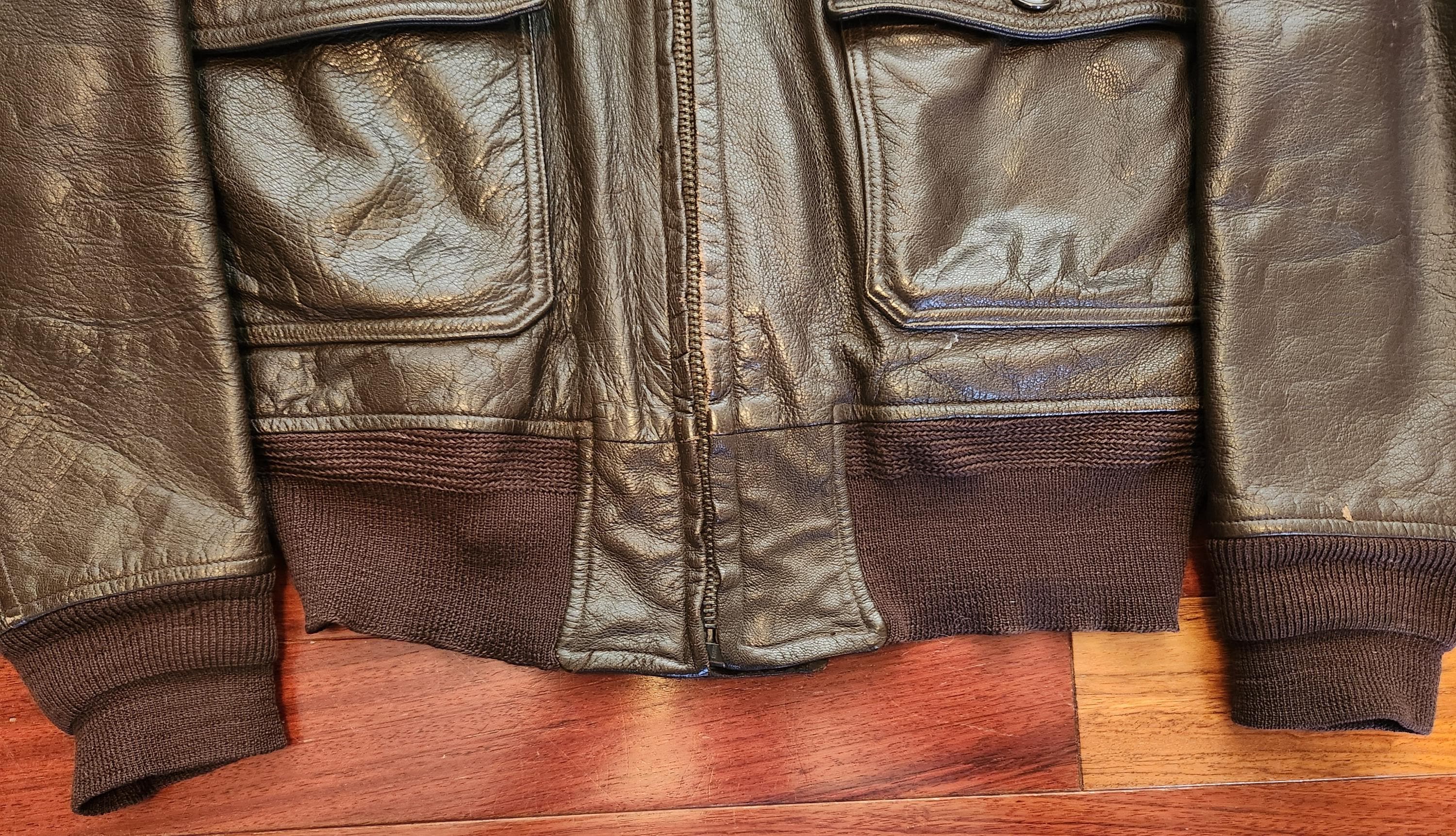 Vintage 60s US Navy G-1 Goatskin Leather Flight Jacket - Size 40