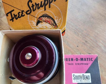 Vintage South Bend Oren-o-Matic Fly Fishing Reel, Model 1130, Original Box