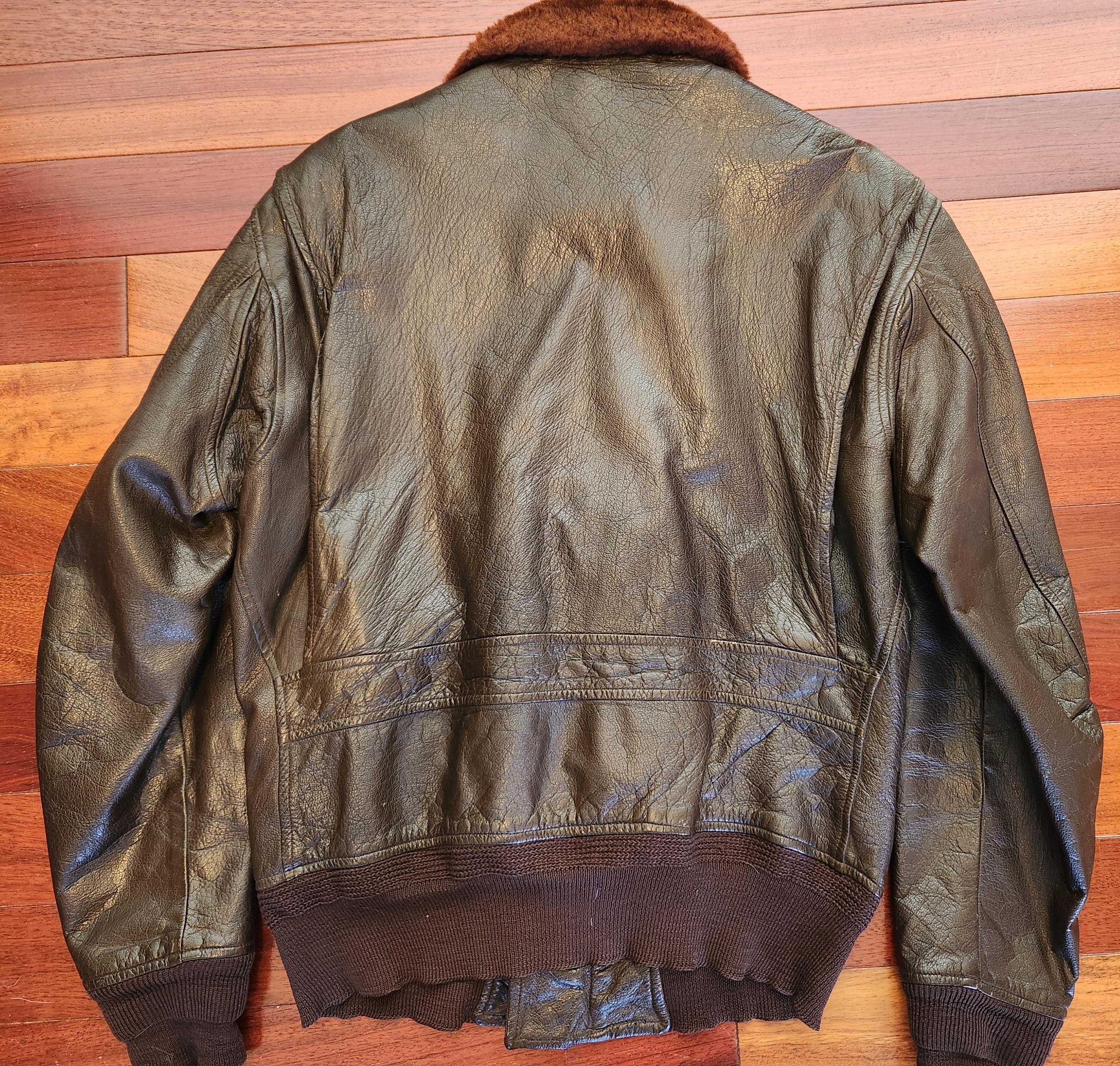 Vintage 60s US Navy G-1 Goatskin Leather Flight Jacket - Size 40