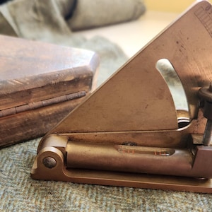 World War 1 Brass Clinometer in Wooden Case