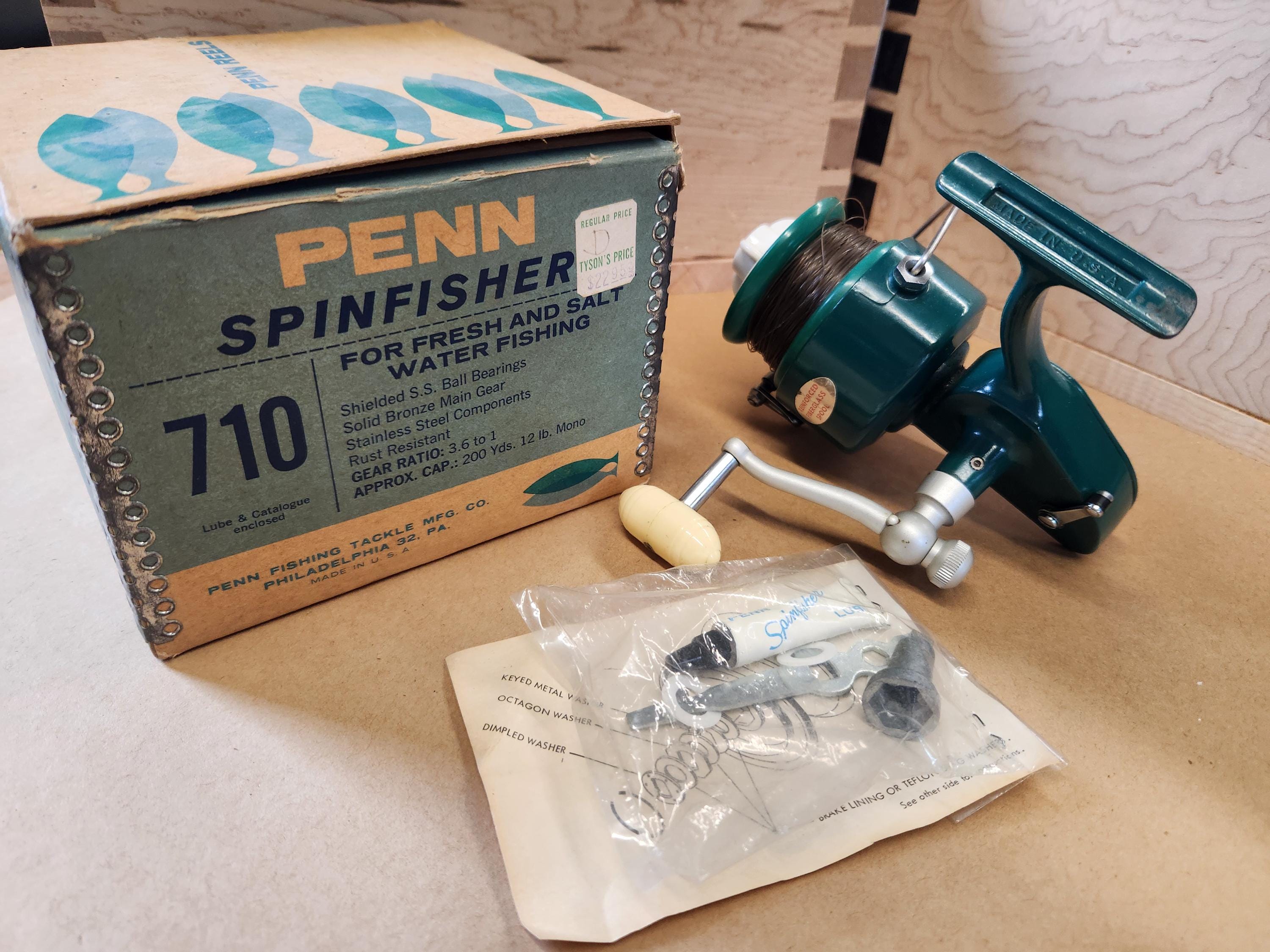 Vintage Penn 710 Spinfisher Reel “greenie” With Original Box and