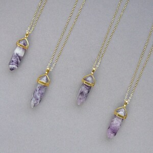Charoite Necklace Charoite Crystal Point Pendant Women - Etsy