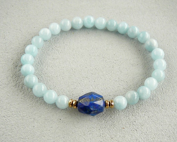 Etsy aquamarine bracelet deals