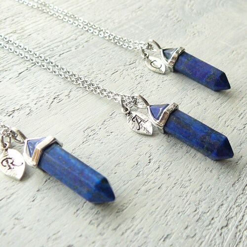 Lapis Lazuli Crystal Pendant Necklace Choker Healing Crystal Jewelry Gift for Men and Women