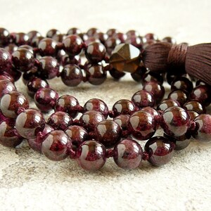 Garnet Mala Necklace, Garnet Mala 108, Long Tassel Necklace, Buddhist Mala Prayer Beads, Meditation Necklace, Yoga Jewelry Gift for Men image 3