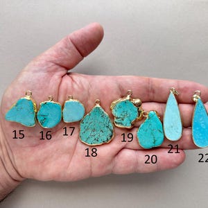 Turquoise Pendant Necklace, Blue Necklace, Gift for Women, Gemstone Necklace, Girlfriend gift, Stone Pendant, Turquoise Necklace for women image 7