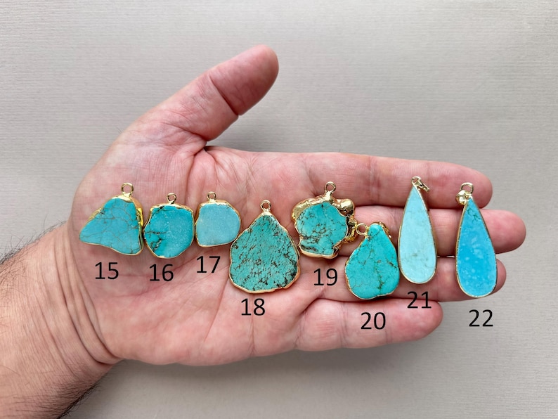 Turquoise Pendant Necklace, Blue Necklace, Gift for Women, Gemstone Necklace, Girlfriend gift, Stone Pendant, Turquoise Necklace for women image 7