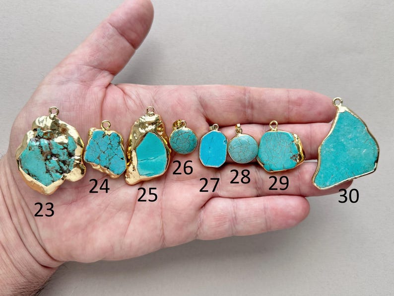 Turquoise Pendant Necklace, Blue Necklace, Gift for Women, Gemstone Necklace, Girlfriend gift, Stone Pendant, Turquoise Necklace for women image 8
