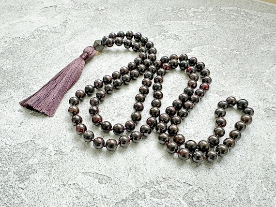 Garnet Mala Necklace Garnet Mala 108 Long Tassel Necklace Buddhist Mala Prayer Beads Meditation Necklace Yoga Jewelry Gift for Men Etsy Australia