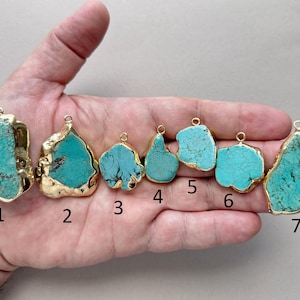Turquoise Pendant Necklace, Blue Necklace, Gift for Women, Gemstone Necklace, Girlfriend gift, Stone Pendant, Turquoise Necklace for women image 5