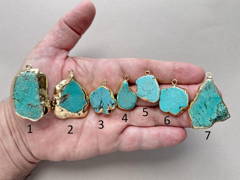 Turquoise Pendant Necklace, Blue Necklace, Gift for Women, Gemstone Necklace, Girlfriend gift, Stone Pendant, Turquoise Necklace for women image 5