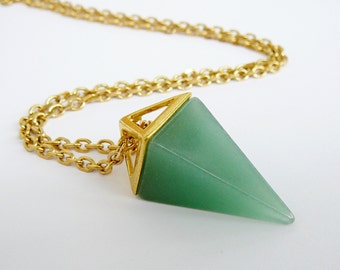 Aventurine Necklace Green Aventurine pendant green Necklace Long Adventurine Necklace Natural Aventurine Healing Necklace Green Stone pendan