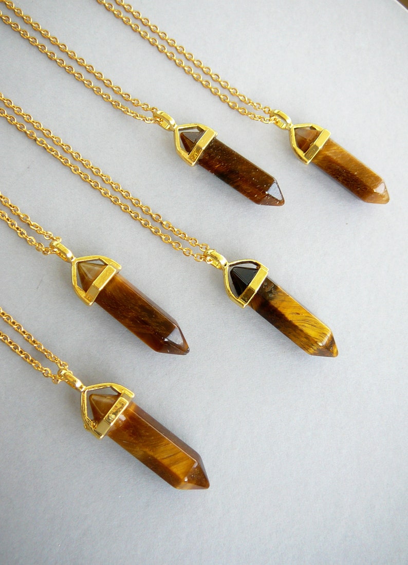 Collier Homme/femme Pierres Oeil De Tigre Naturelles - Tibet Coco - Acier Inoxydable