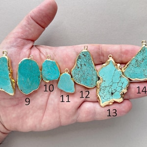 Turquoise Pendant Necklace, Blue Necklace, Gift for Women, Gemstone Necklace, Girlfriend gift, Stone Pendant, Turquoise Necklace for women image 6