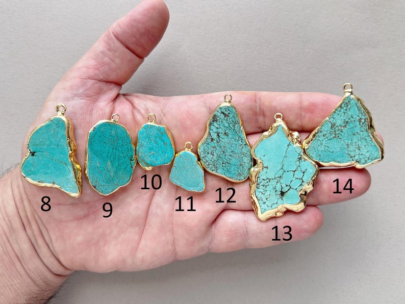 Turquoise Pendant Necklace, Blue Necklace, Gift for Women, Gemstone Necklace, Girlfriend gift, Stone Pendant, Turquoise Necklace for women image 6